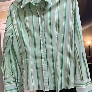 Green button down shirt